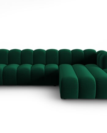 Micadoni Lupin Modular Pers Hjørnesofa Højre Flaske Grøn Fløjl Stof