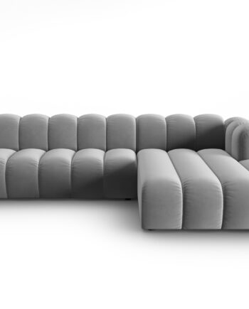 Micadoni Lupin Modular Pers Hjørnesofa Højre Grå Fløjl Stof