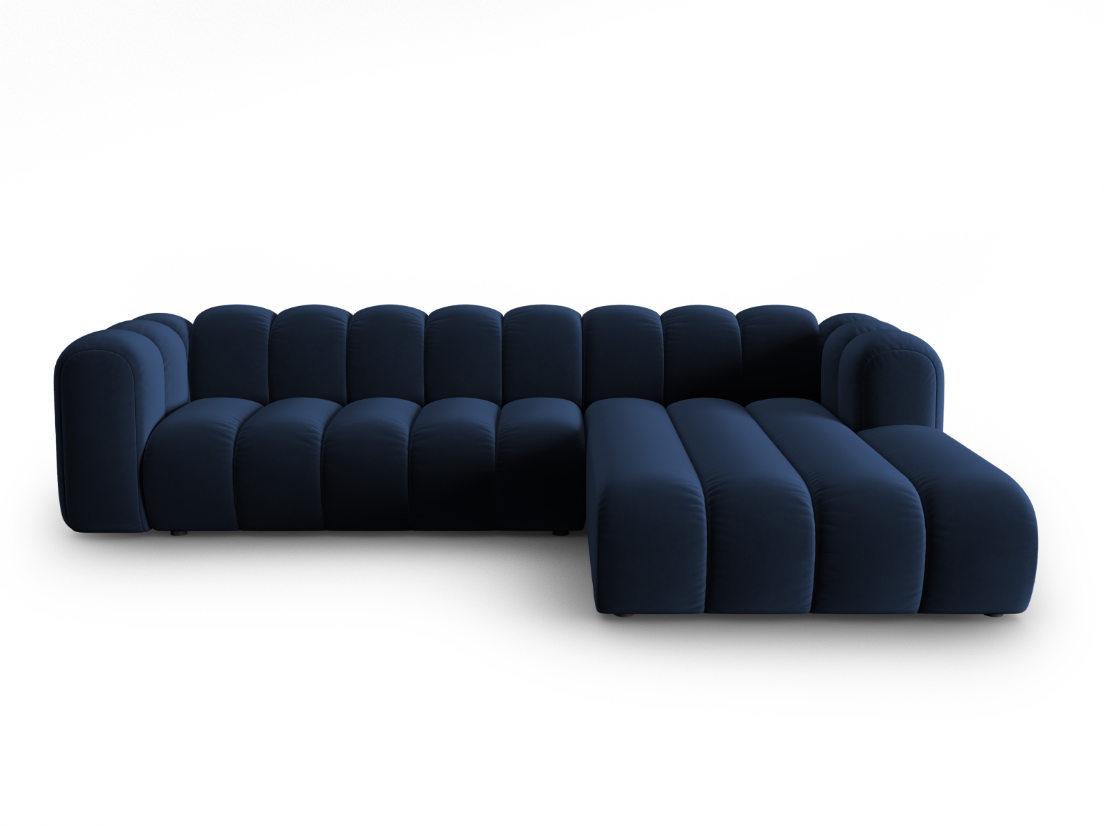 Micadoni Lupin Modular Pers Hjørnesofa Højre Kongeblå Fløjl Stof