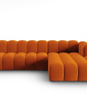 Micadoni Lupin Modular Pers Hjørnesofa Højre Terracotta Fløjl Stof
