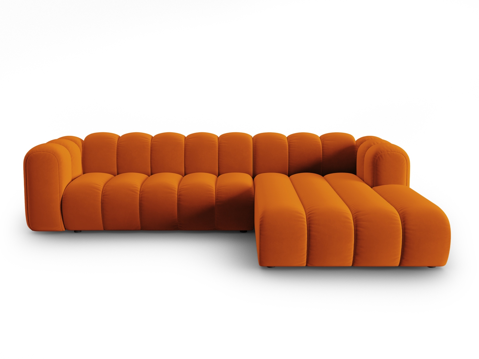 Micadoni Lupin Modular Pers Hjørnesofa Højre Terracotta Fløjl Stof