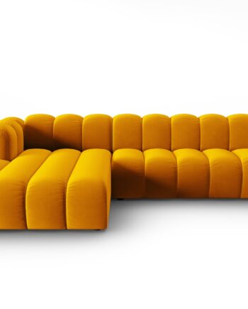 Micadoni Lupin Modular Pers Hjørnesofa Venstre Gul Fløjl Stof