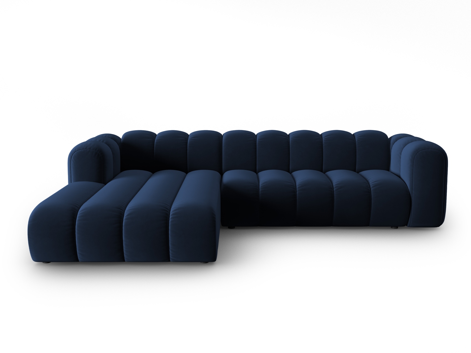 Micadoni Lupin Modular Pers Hjørnesofa Venstre Kongeblå Fløjl Stof