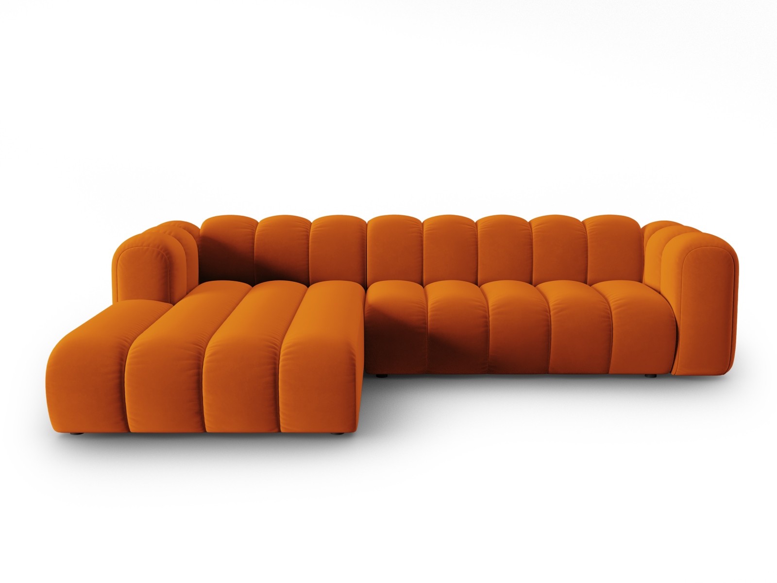 Micadoni Lupin Modular Pers Hjørnesofa Venstre Terracotta Fløjl Stof