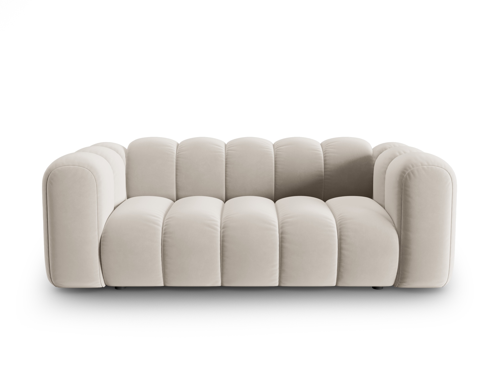 Micadoni Lupin Sofa Sæder Beige Fløjl Sort Plast