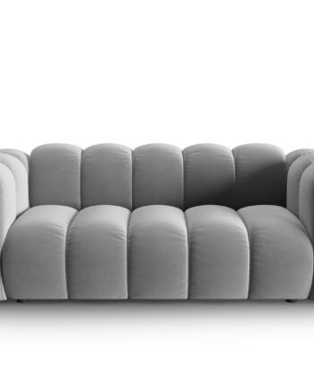 Micadoni Lupin Sofa Sæder Grå Fløjl Sort Plast