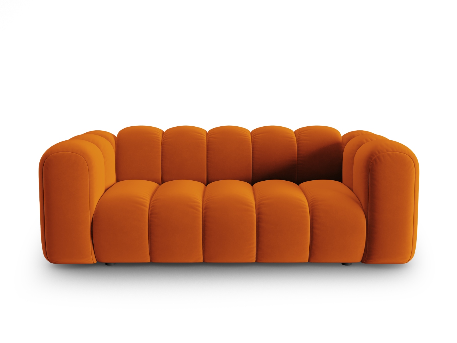Micadoni Lupin Sofa Sæder Orange Fløjl Sort Plast