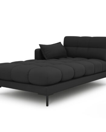 Micadoni Mamaia Chaiselong Venstre Antracitgrå Stof Sort Metal 185x102x75