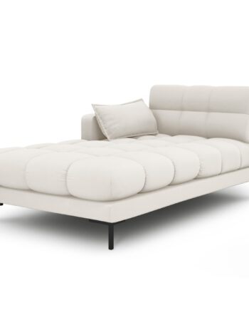 Micadoni Mamaia Chaiselong Venstre Beige Stof Sort Metal 185x102x75