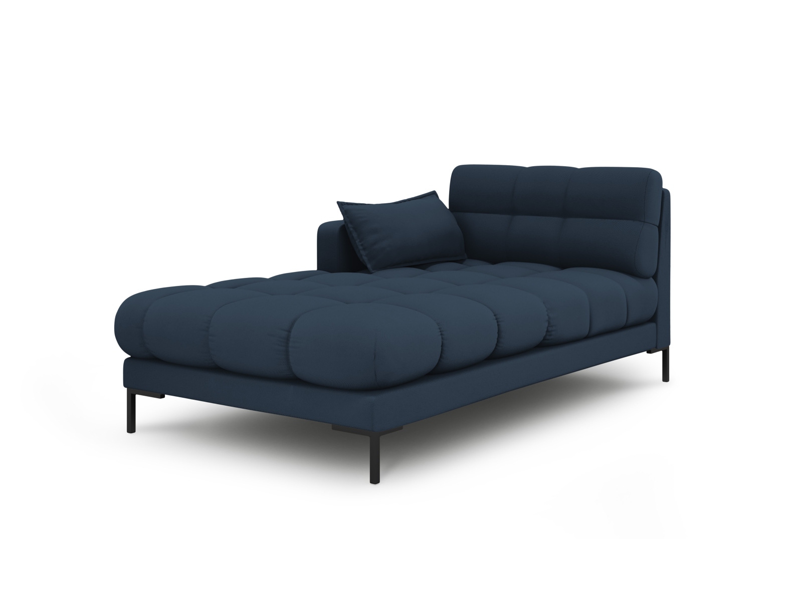 Micadoni Mamaia Chaiselong Venstre Blå Stof Sort Metal 185x102x75