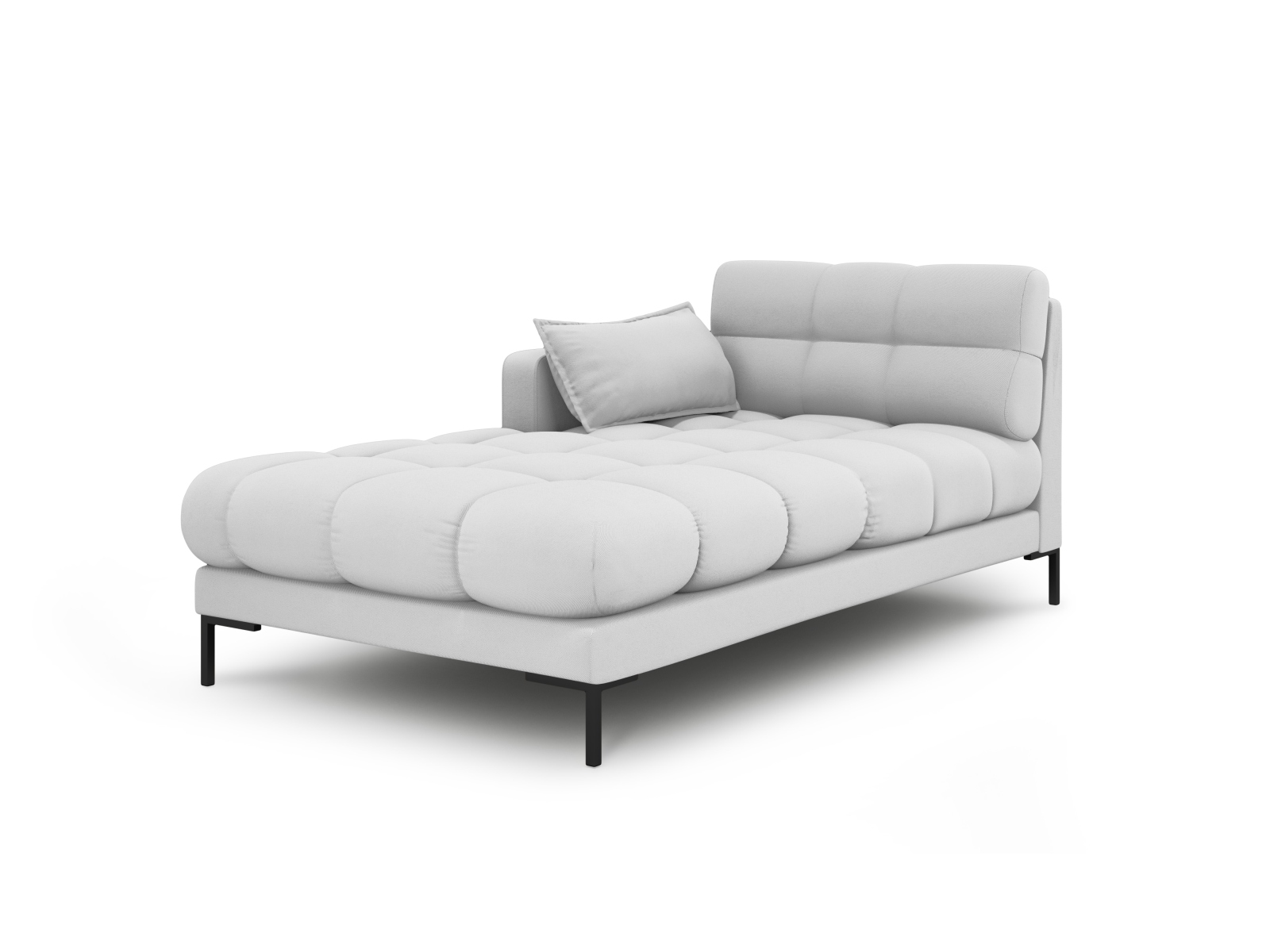 Micadoni Mamaia Chaiselong Venstre Grå Stof Sort Metal 185x102x75