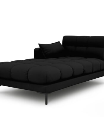 Micadoni Mamaia Chaiselong Venstre Sort Stof Sort Metal 185x102x75