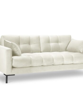Micadoni Mamaia Sofa Sæder Beige Fløjl Sort Metal