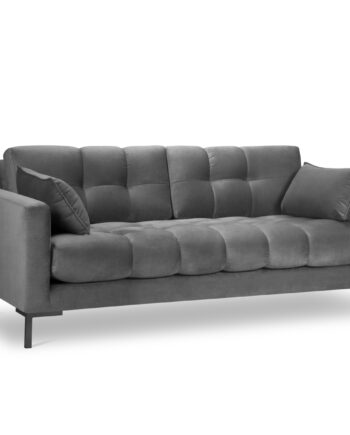 Micadoni Mamaia Sofa Sæder Grå Fløjl Sort Metal