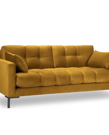 Micadoni Mamaia Sofa Sæder Gul Fløjl Sort Metal