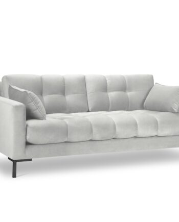 Micadoni Mamaia Sofa Sæder Sølv Fløjl Sort Metal