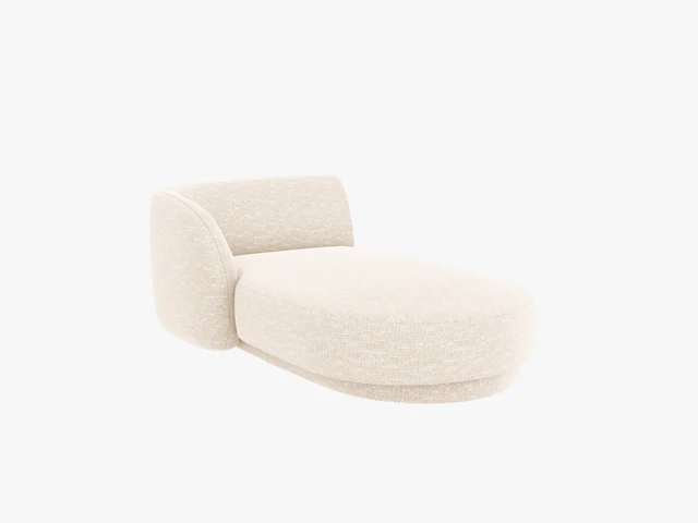 Micadoni Miley Chaiselong Venstre Beige Chenille Sort Plast 150x95x70