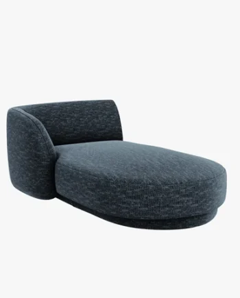 Micadoni Miley Chaiselong Venstre Blå Chenille Sort Plast 150x95x70