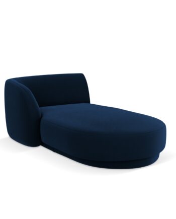 Micadoni Miley Chaiselong Venstre Blå Fløjl Sort Plast 150x95x70