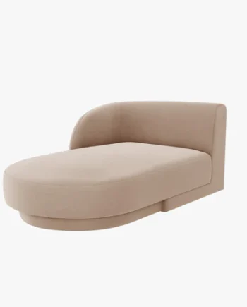 Micadoni Miley Chaiselong Venstre Brun Fløjl Sort Plast 150x95x70