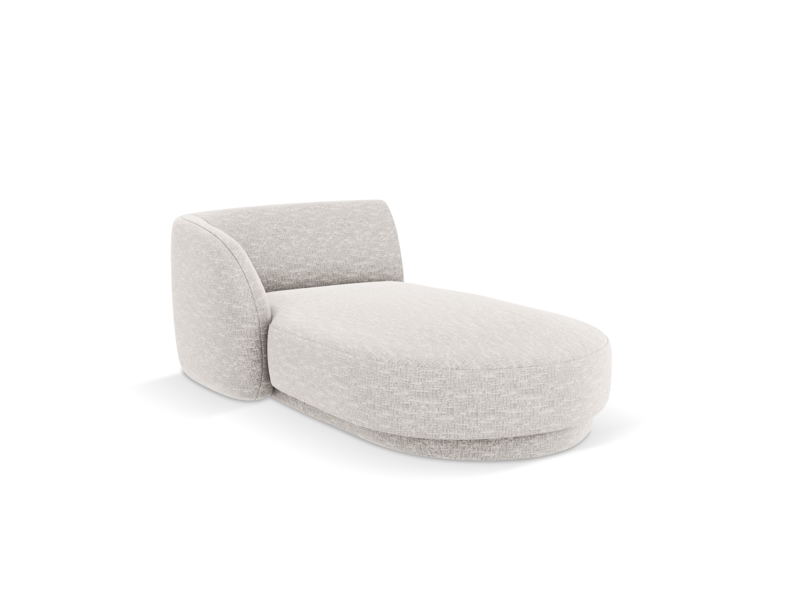 Micadoni Miley Chaiselong Venstre Grå Chenille Sort Plast 150x95x70