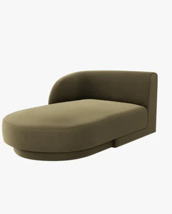 Micadoni Miley Chaiselong Venstre Grøn Fløjl Sort Plast 150x95x70