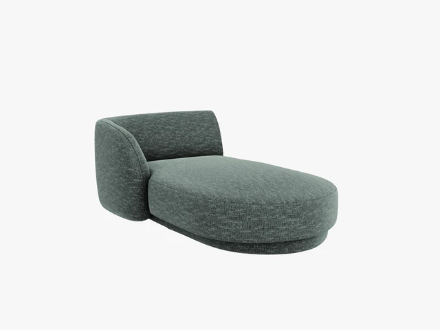 Micadoni Miley Chaiselong Venstre Petrol Chenille Sort Plast 150x95x70