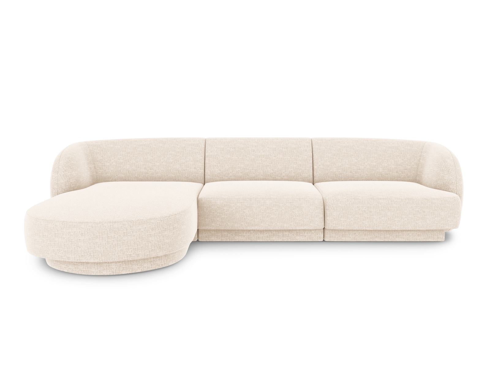 Micadoni Miley Hjørnesofa Venstre Sæder Beige Chenille Sort Plast