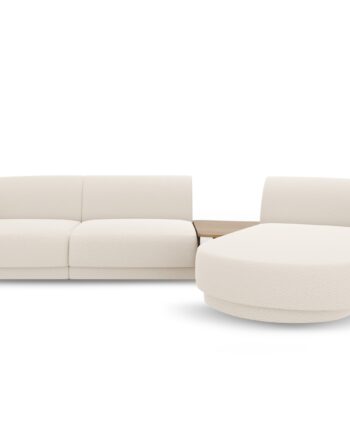 Micadoni Miley Pers Modulær Hjørnesofa Højre Sofabord Beige Boucl