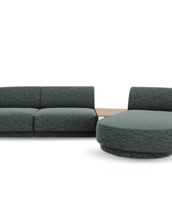 Micadoni Miley Pers Modulær Hjørnesofa Højre Sofabord Petrol Chenille