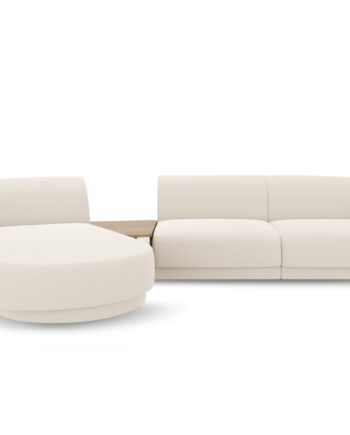 Micadoni Miley Pers Modulær Hjørnesofa Venstre Sofabord Beige Boucl