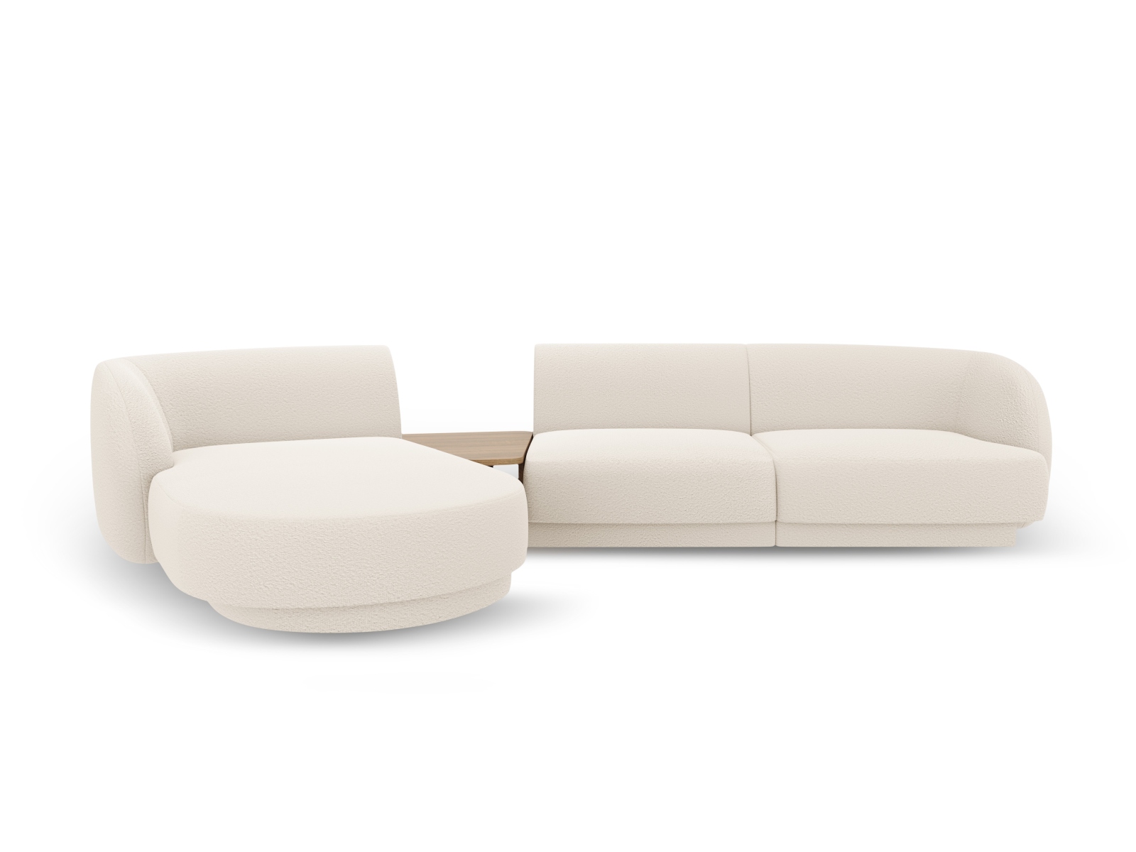 Micadoni Miley Pers Modulær Hjørnesofa Venstre Sofabord Beige Boucl