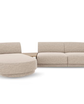 Micadoni Miley Pers Modulær Hjørnesofa Venstre Sofabord Beige Chenille