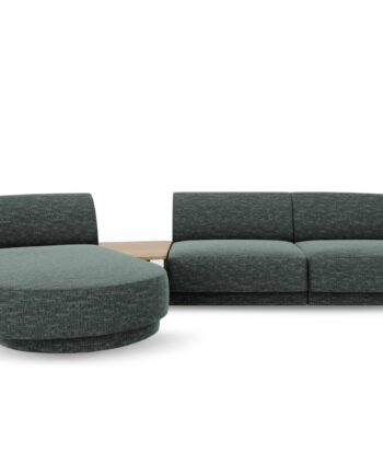 Micadoni Miley Pers Modulær Hjørnesofa Venstre Sofabord Petrol Chenille