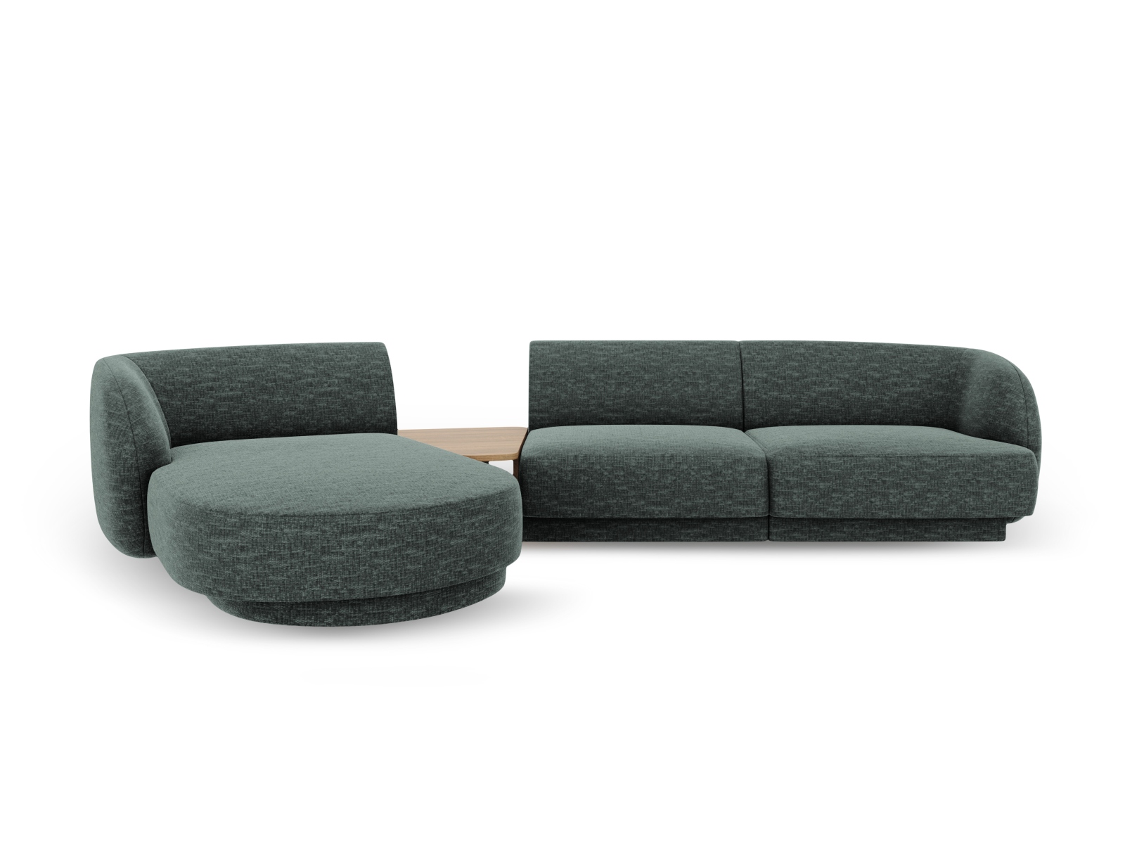 Micadoni Miley Pers Modulær Hjørnesofa Venstre Sofabord Petrol Chenille