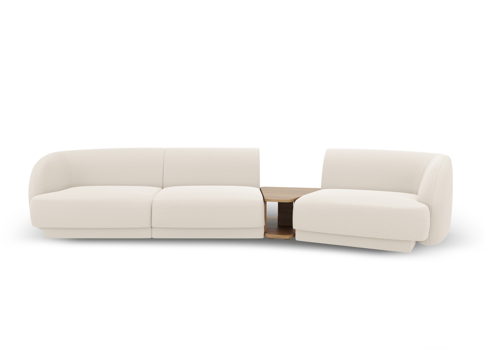 Micadoni Miley Pers Modulær Sofa Højre Sofabord Beige Boucl