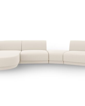 Micadoni Miley Pers Modulær Sofa Venstre Chaiselong Indbygget Puf Beige Boucl