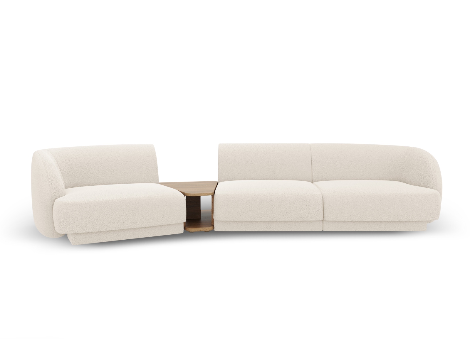 Micadoni Miley Pers Modulær Sofa Venstre Sofabord Beige Boucl