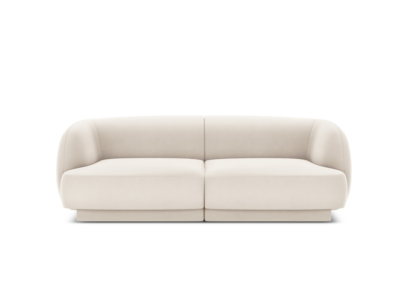 Micadoni Miley Sofa Sæder Beige Fløjl Sort Plast