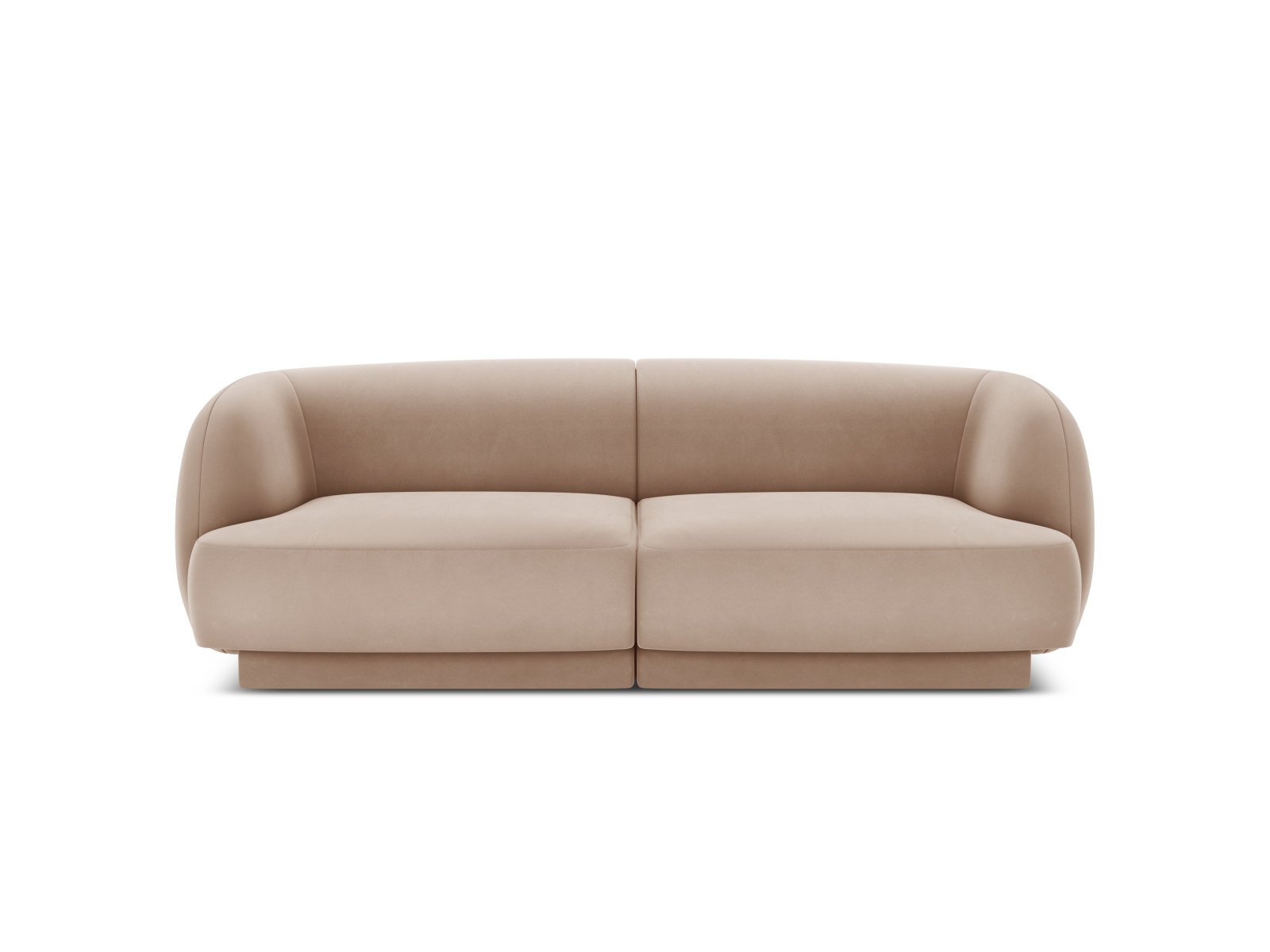 Micadoni Miley Sofa Sæder Brun Fløjl Sort Plast