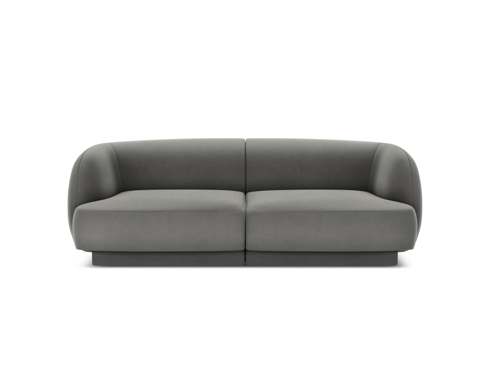 Micadoni Miley Sofa Sæder Grå Fløjl Sort Plast
