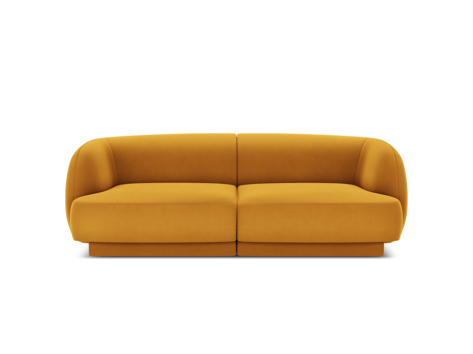 Micadoni Miley Sofa Sæder Gul Fløjl Sort Plast