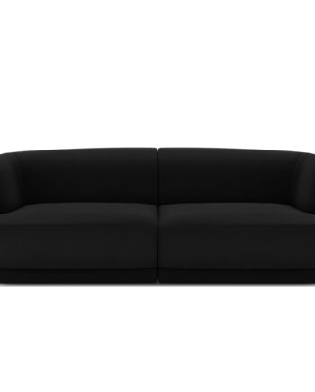 Micadoni Miley Sofa Sæder Sort Fløjl Sort Plast