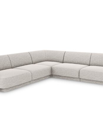Micadoni Miley Symmetrical Hjørnesofa Sæder Grå Chenille Sort Plast