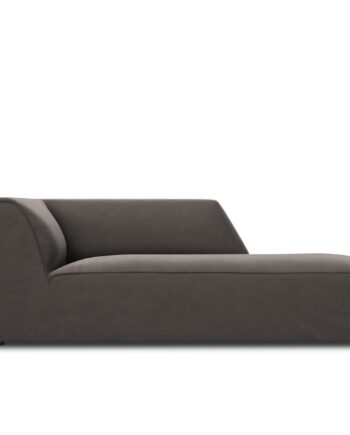Micadoni Ruby Chaiselong Højre Antracitgrå Fløjl Sort Plastik 180x93x69