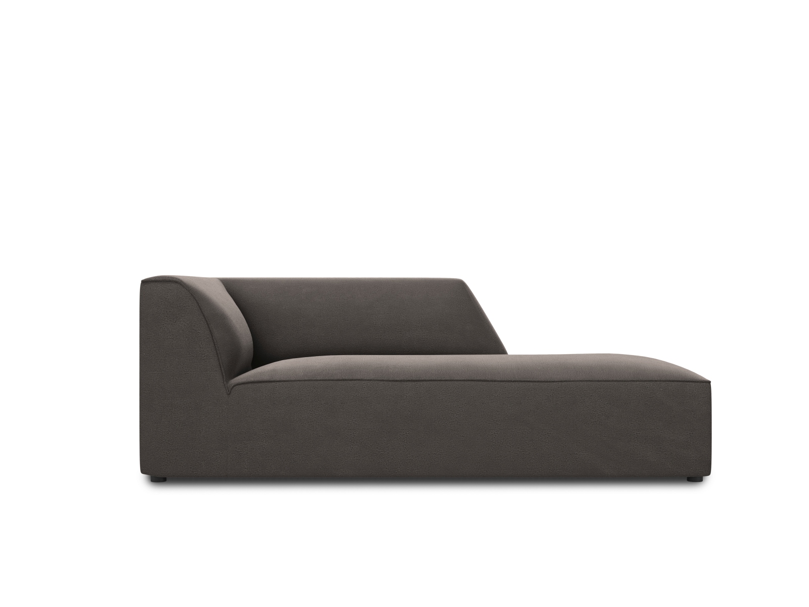 Micadoni Ruby Chaiselong Højre Antracitgrå Fløjl Sort Plastik 180x93x69