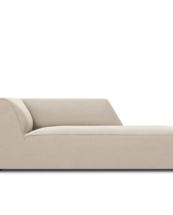 Micadoni Ruby Chaiselong Højre Beige Fløjl Sort Plast 180x93x69