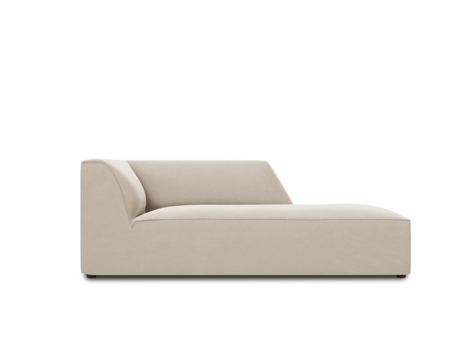 Micadoni Ruby Chaiselong Højre Beige Fløjl Sort Plast 180x93x69