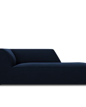 Micadoni Ruby Chaiselong Højre Blå Fløjl Sort Plast 180x93x69