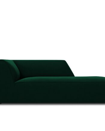 Micadoni Ruby Chaiselong Højre Grøn Fløjl Sort Plast 180x93x69